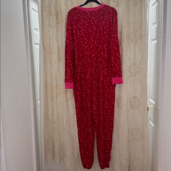Simply Vera Vera Wang Red and Pink Polka Dot One Piece Pajamas - Picture 6 of 11